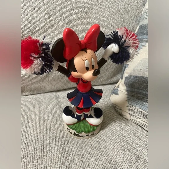 ✨Vintage Collectable Disney World Ceramic Minnie Mouse Cheerleader Bobble Head - Picture 3 of 9